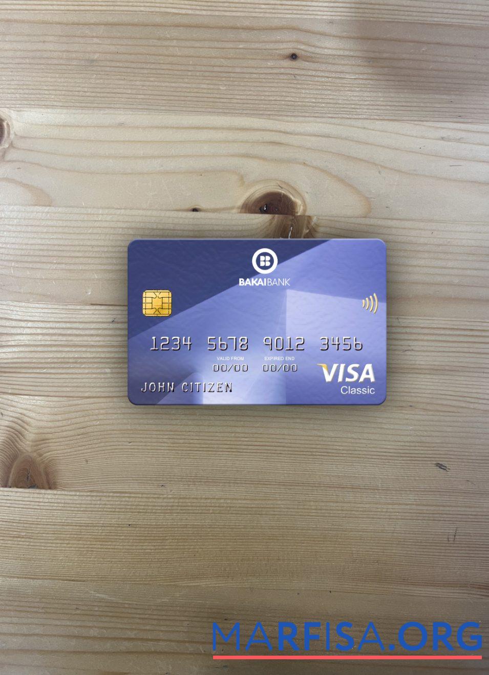 Downloadable Kyrgyzstan OJSC Bakai Bank visa classic card photolook front template